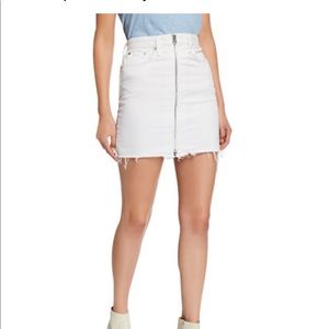 Rag & Bone Anna White Denim ZIP skirt size 27